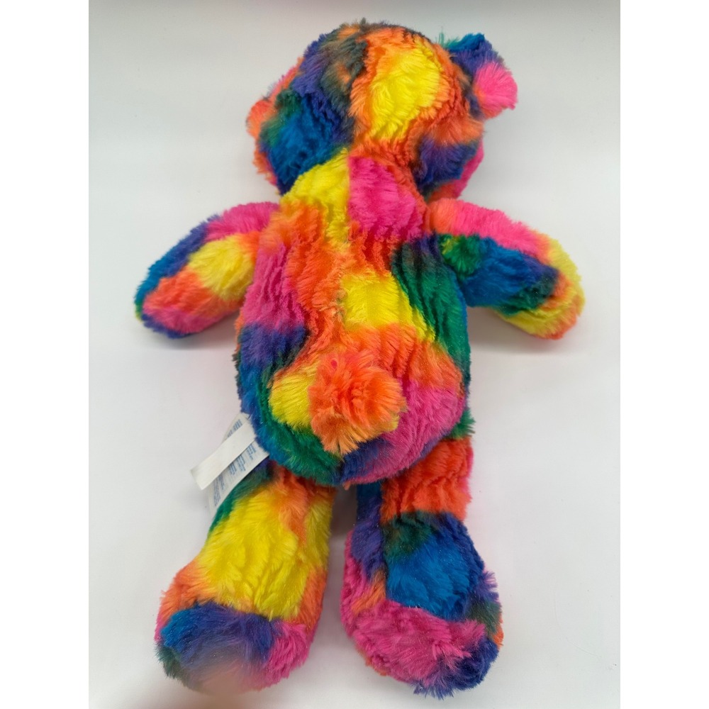 Build a Bear Workshop Rainbow Tie Dye Teddy Bear Plush Stuffed Animal Toy - Picture 3 of 6
